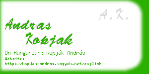andras kopjak business card