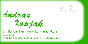 andras kopjak business card